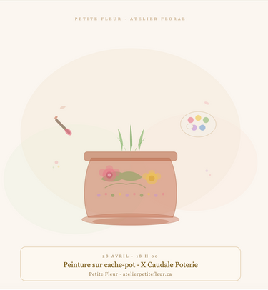 Atelier Printemps - Peinture sur cache-pot  X Caudale Poterie