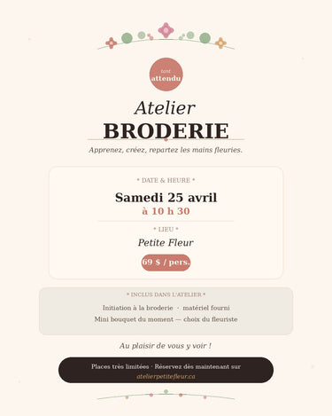 Atelier Printemps - Atelier Broderie